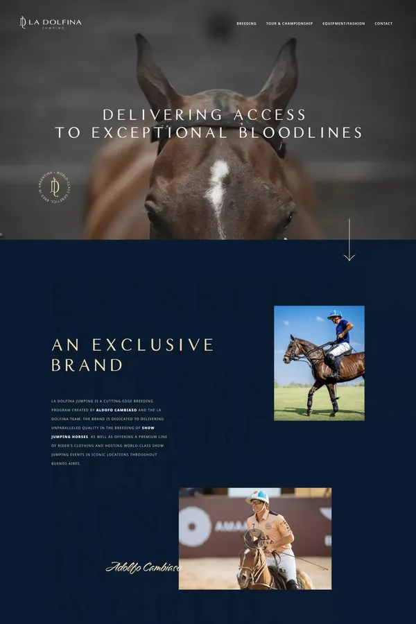 La Dolfina Jumping. World class genetics, breed in Argentina - Landing design inspiration