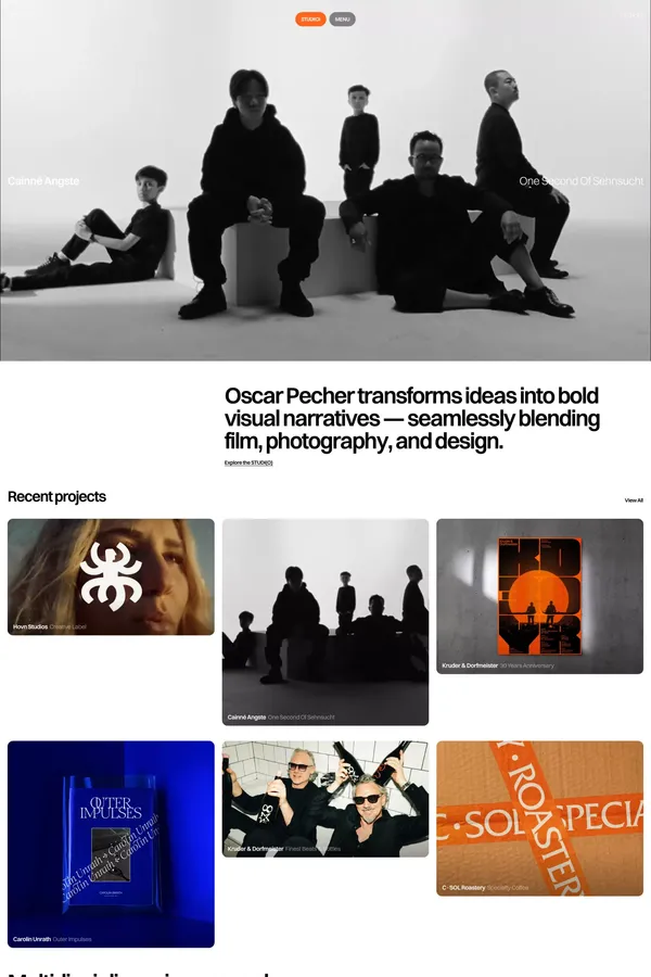 Oscar Pecher - Portfolio design inspiration