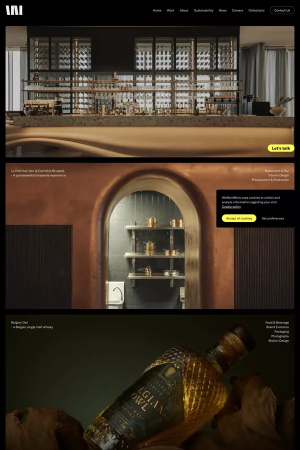 WeWantMore Design Studio - Portfolio design inspiration