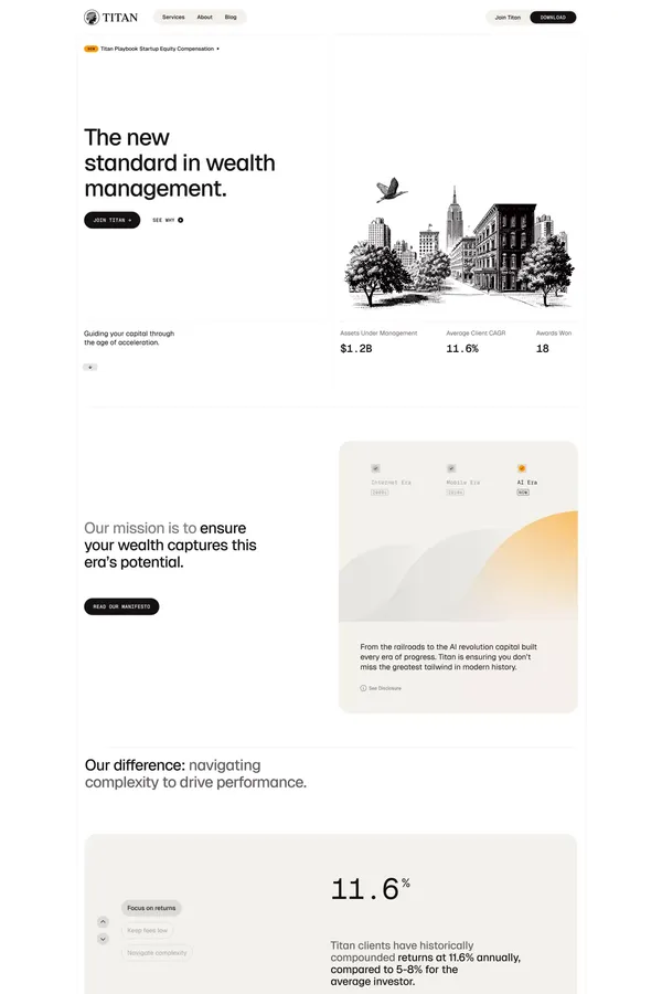 Titan | Wealth Management - Landing design inspiration