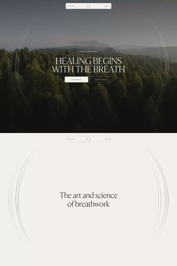 Frequency Breathwork - Landing design inspiration