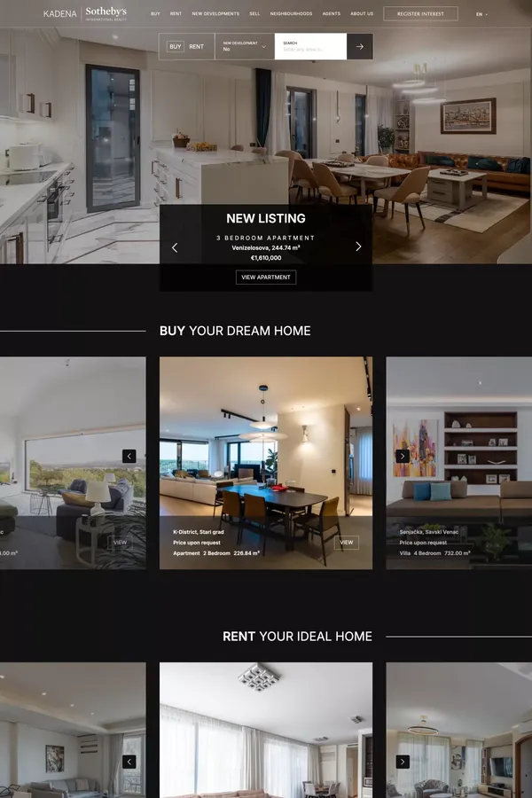 Buy or rent real estate | KADENA Sotheby’s Realty - Product listing design inspiration