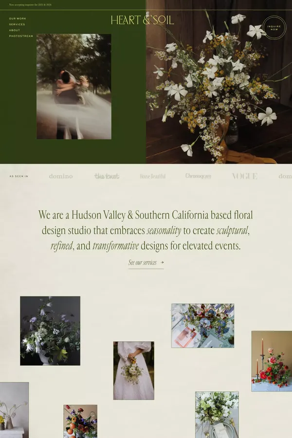 Heart & Soil Flowers - Portfolio design inspiration