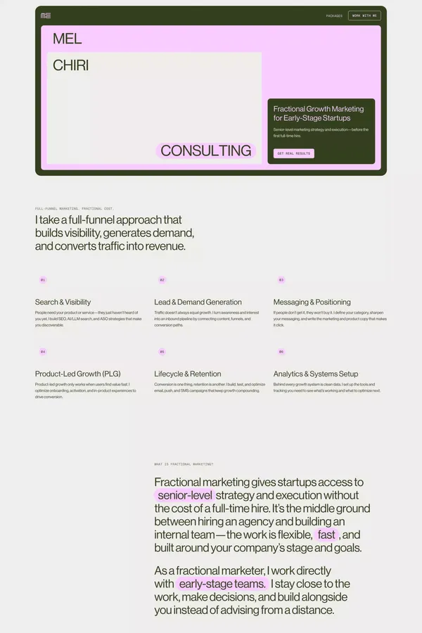 Fractional Growth Marketing for Early-Stage Startups - Landing design inspiration