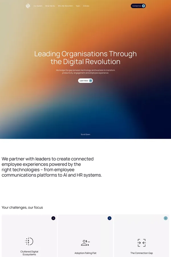 Intelligent Communications Experiences - Landing design inspiration