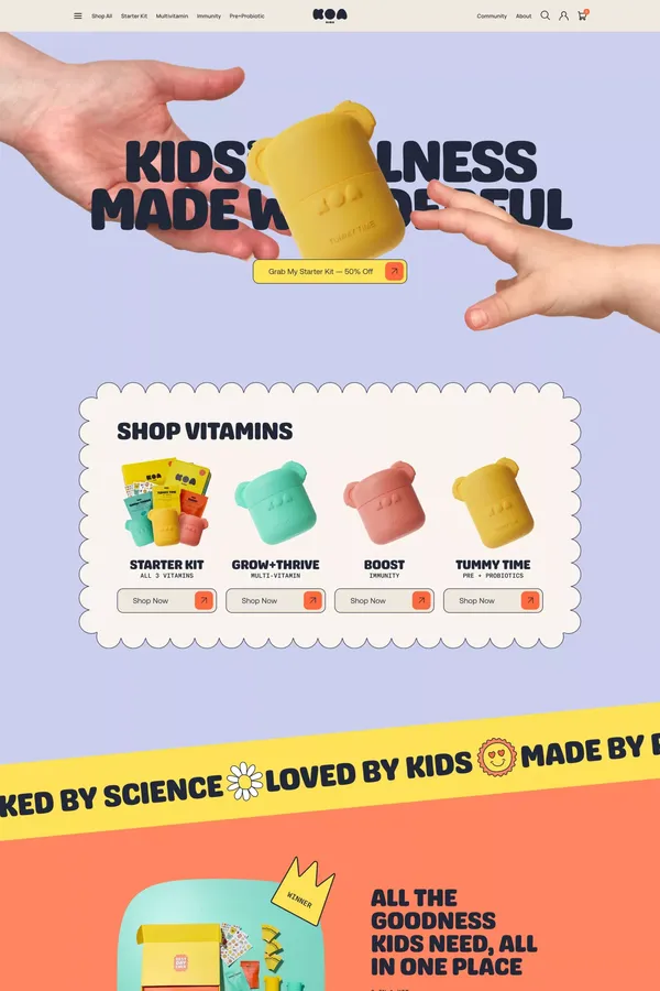 KOA Kids Vitamins — Kids' wellness made wonderful - Landing design inspiration