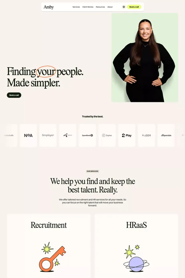 Amby - Recruiting & HR Services to Grow Your Team. - Landing design inspiration