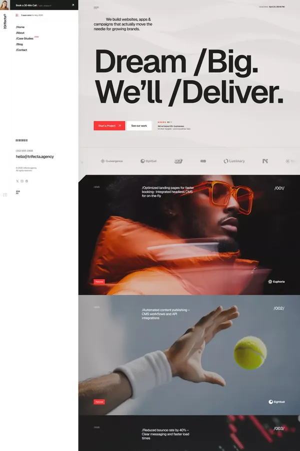 Trifecta - Creative Digital Studio Built with Framer - Template design inspiration