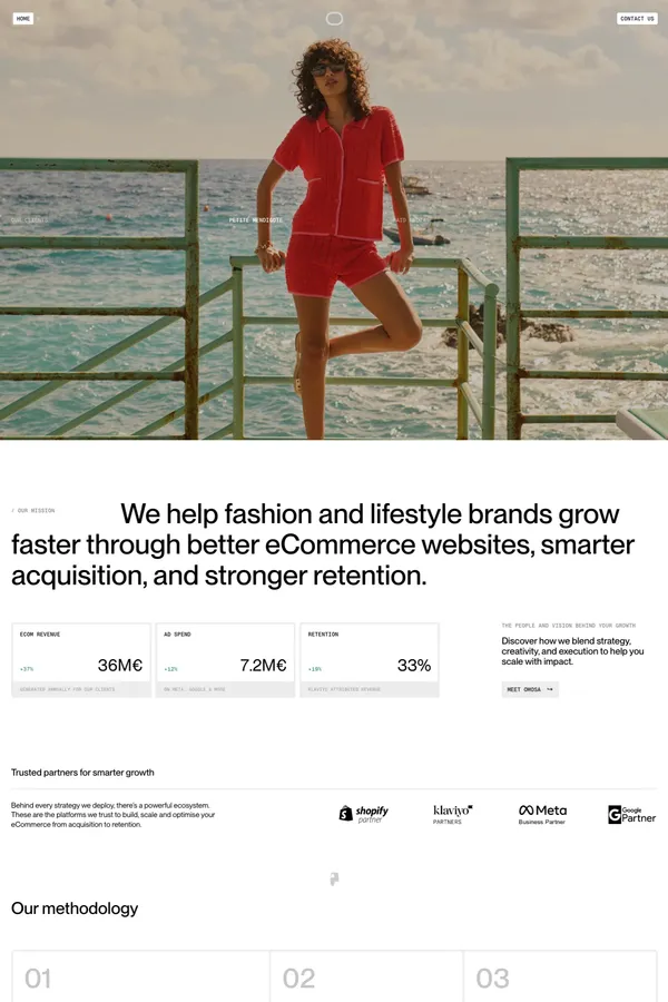 Full-service eCommerce agency | Shopify & Klaviyo Partner - Portfolio design inspiration