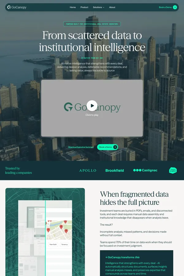 Real Estate Investment Management Platform | GoCanopy - Landing design inspiration
