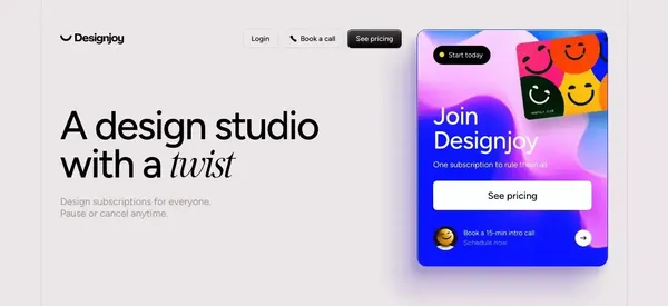 Designjoy - Design as a Subscription - Landing design inspiration