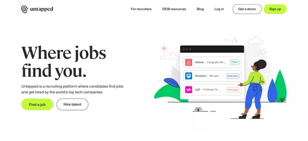 Tech Job Search and Recruiting Platform - Untapped - Landing design inspiration