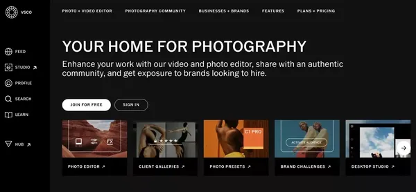VSCO Photo Editor & Video Editor - Desktop & Mobile App - Landing design inspiration