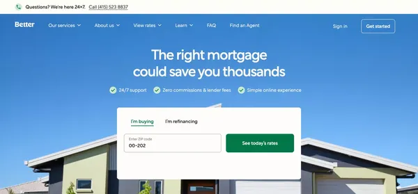 Better Mortgage | Simple, Online Mortgage - Landing design inspiration