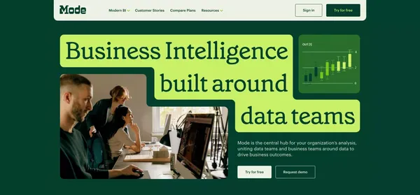 Modern Business Intelligence | Better data, better decisions - Landing design inspiration