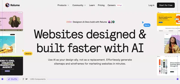 Relume — Websites designed & built faster with AI | AI website builder - Landing design inspiration