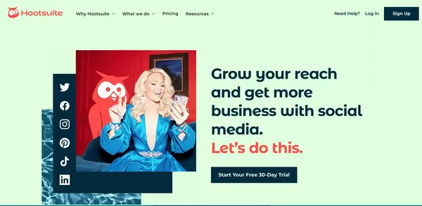 Social Media Marketing and Management Dashboard  - Hootsuite - Landing design inspiration