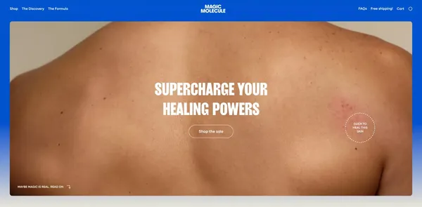 Magic Molecule | The magical all-over healing solution - Landing design inspiration
