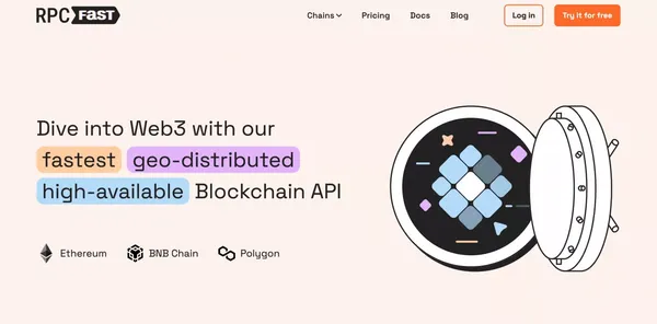 Blockchain API and Node Infrastructure - Node as a Service | RPC Fast - Landing design inspiration