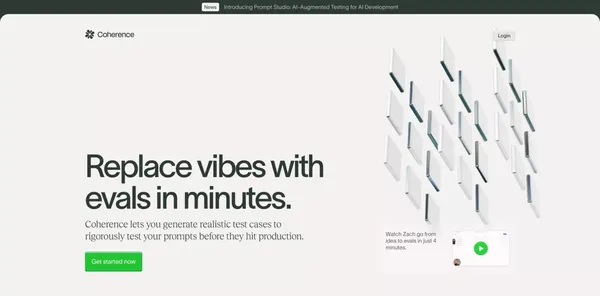 Coherence — Synthetic Data for AI Applications - Landing design inspiration