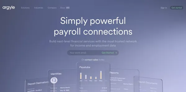 Payroll Connectivity for Modern Financial Services - Landing design inspiration