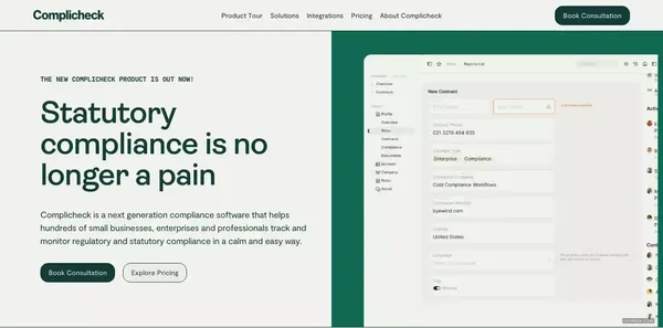 Complicheck - India's leading compliance solution - Landing design inspiration