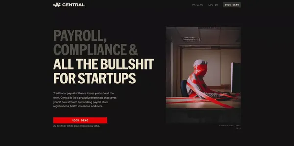 Central - Payroll, benefits & state compliance for startups - Landing design inspiration