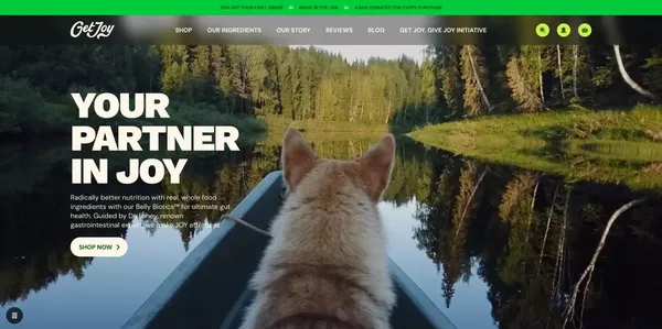 Radically Better Nutrition | Get Joy Food - Landing design inspiration