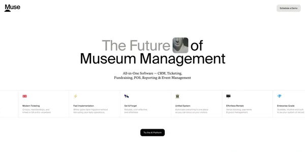 Muse – Museum Management Software - Landing design inspiration