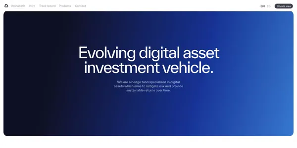 Evolving digital asset investment vehicle - Landing design inspiration