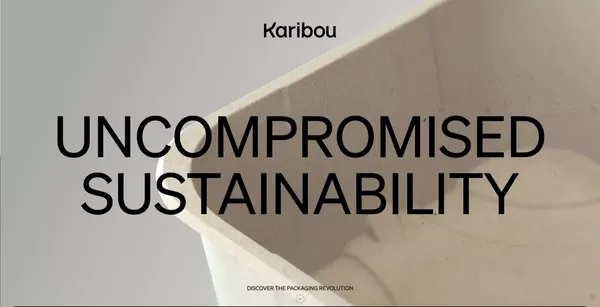 100% plant-based packaging - Karibou - Landing design inspiration
