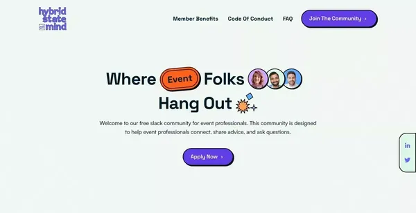 Join Zuddl's Slack Community Created To Help Event Professionals to stay updated - Landing design inspiration