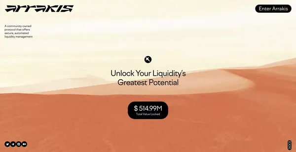 Arrakis Finance - Web3's Liquidity Layer - Landing design inspiration