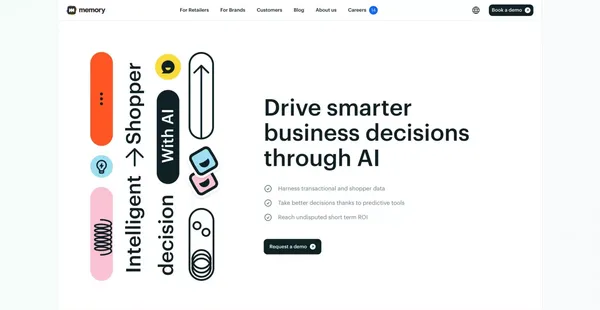 Drive smarter business decisions through AI - In The Memory - Landing design inspiration