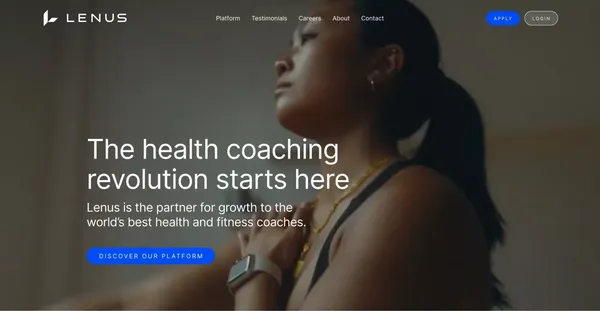 Lenus — The health coaching revolution starts here - Landing design inspiration