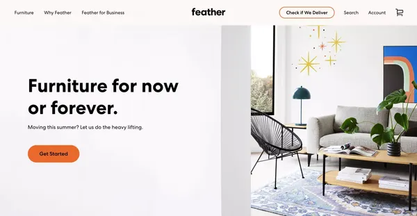 Feather - Landing design inspiration