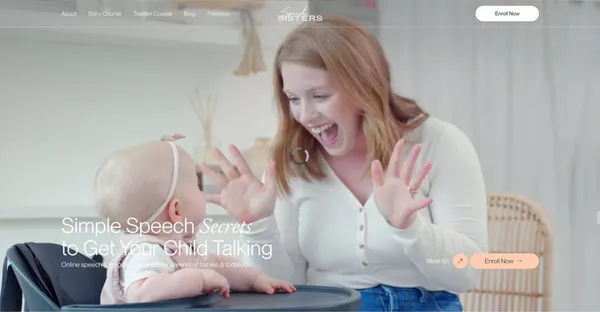 Speech Sisters - Speech Therapy Courses to Help Get Your Child Talking - Landing design inspiration