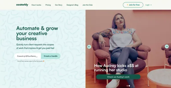 Coworkly :: The Storefront for Commercial Creatives 🏕 - Landing design inspiration