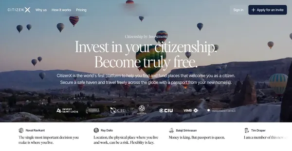 CitizenX | The most trusted Citizenship by Investment platform - Landing design inspiration