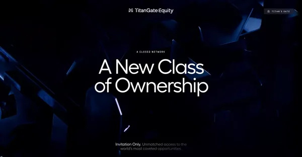 TitanGate Equity | A New Class of Ownership - Landing design inspiration