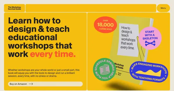 The Workshop Survival Guide - Landing design inspiration