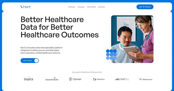 Hart | Better Healthcare Data for Better Healthcare Outcomes - Landing design inspiration