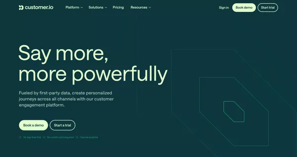Customer.io Platform: Automation, Data, Content Creation - Landing design inspiration