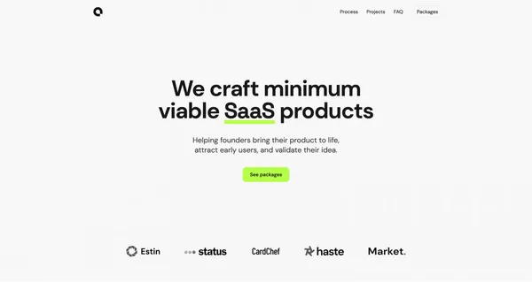 Simple Suite - We craft minimum viable SaaS products - Landing design inspiration