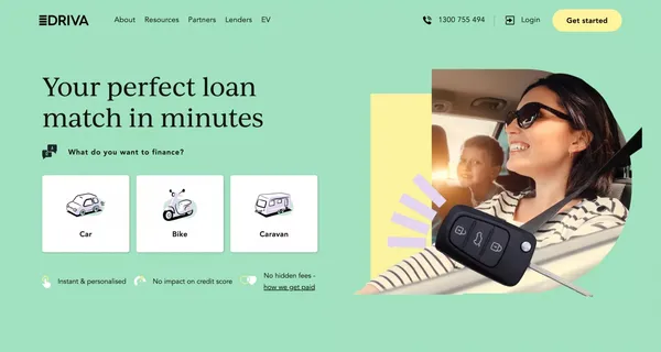 Driva | Your Perfect Loan Match - Landing design inspiration