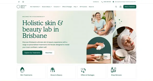 Hawthorne Skin & Beauty | Holistic Skin & Beauty Lab in Brisbane - Landing design inspiration