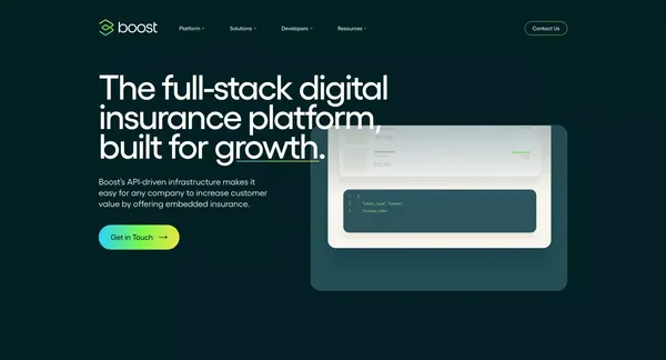 Boost - The Digital Insurance Platform - Landing design inspiration
