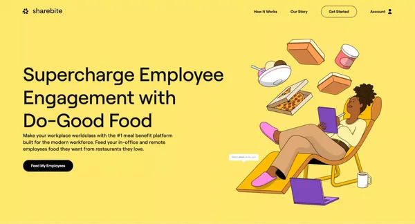 Sharebite | Mission Driven Meals - Landing design inspiration