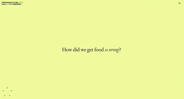 Preferable Future of Food - Landing design inspiration