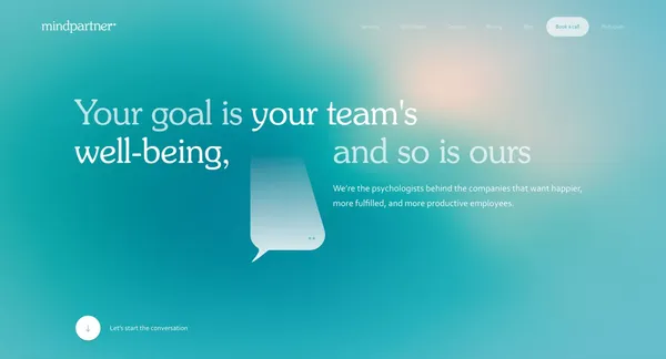 MindPartner — for your company's mental health - Landing design inspiration